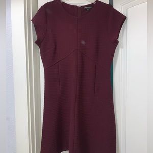 Banana Republic Factory Maroon Fit and Flare Dress